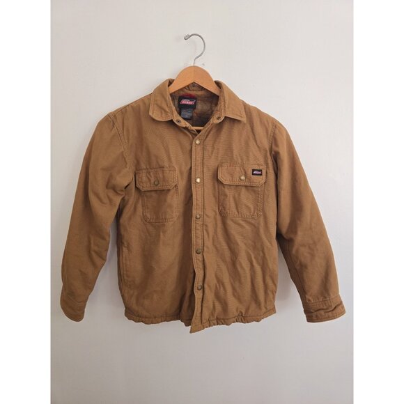 Dickies Barn Flannel Lined Canvas Cotton Mens Snap Collared Mens Chore Jacket M - Picture 1 of 9